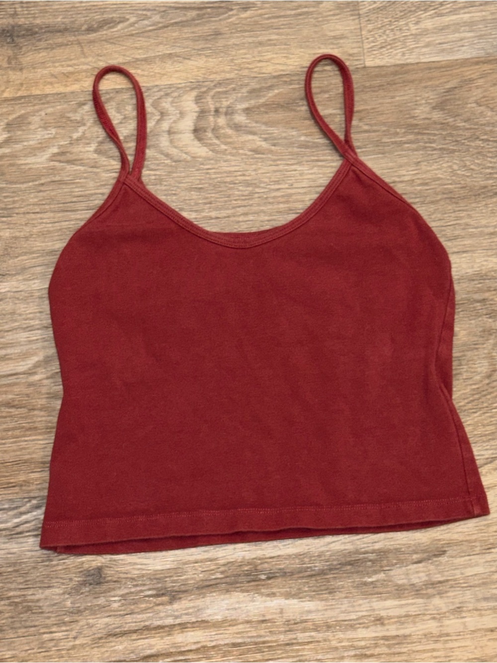 Brandy Melville Burgundy Spaghetti Strap Cropped Tank
